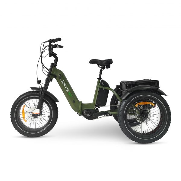 Jorvik Mid Drive Folding Electric Mountain Trike JMT13 (500w) Dual battery - Green - Built Ex-Display 