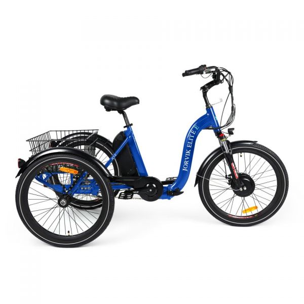 Jorvik Elite Low Step Through Electric Folding Tricycle JET-E-24 - Blue  - Built Ex-Display 