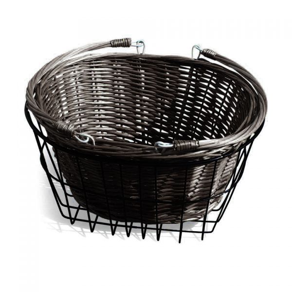 Dark Dutch Style Front Wicker Tricycle Basket – Detachable